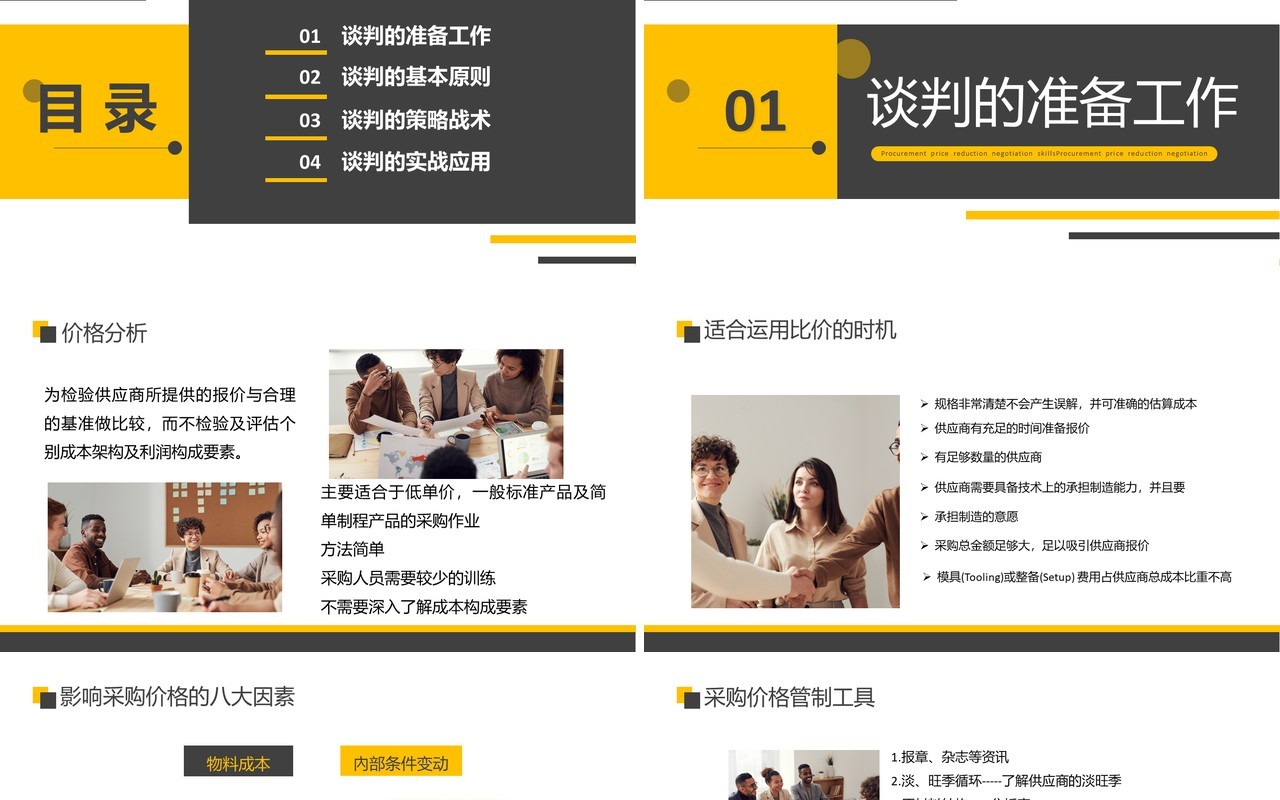 公司采购降价谈判技巧培训PPT模板