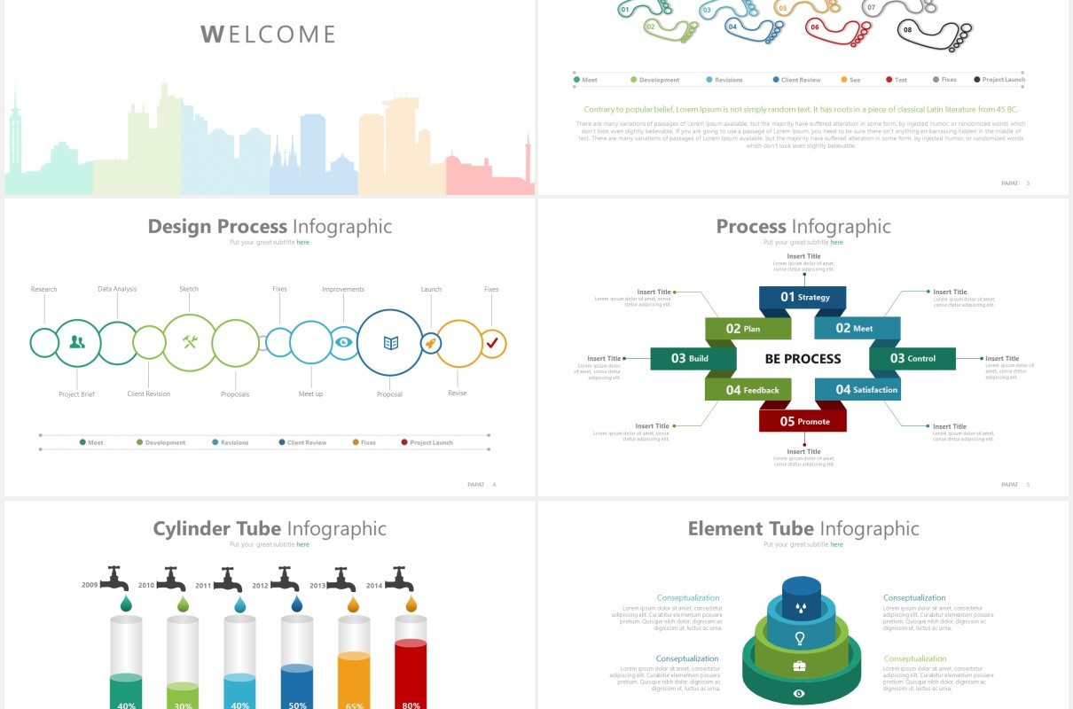 商务拼图工作通用PPT信息图表模板素材pappat powerpoint template