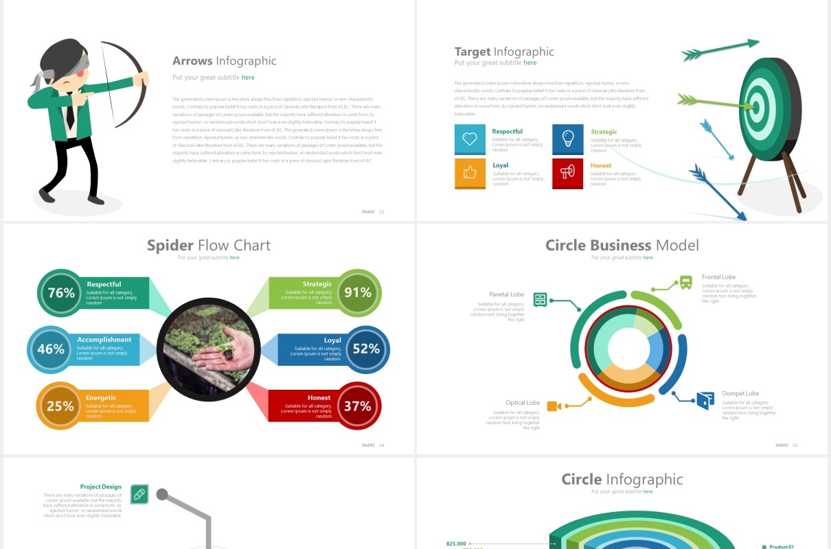 商务拼图工作通用PPT信息图表模板素材pappat powerpoint template