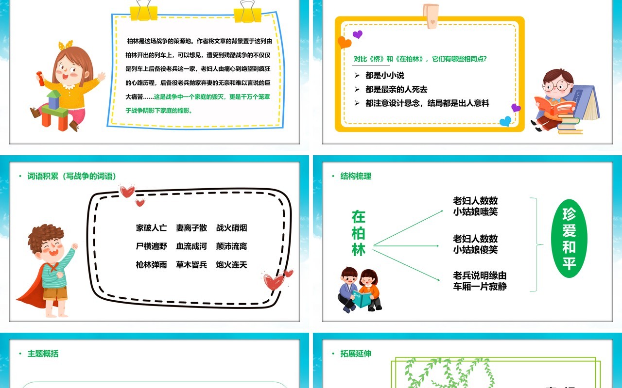 部编版六年级语文上册在柏林课件PPT模板
