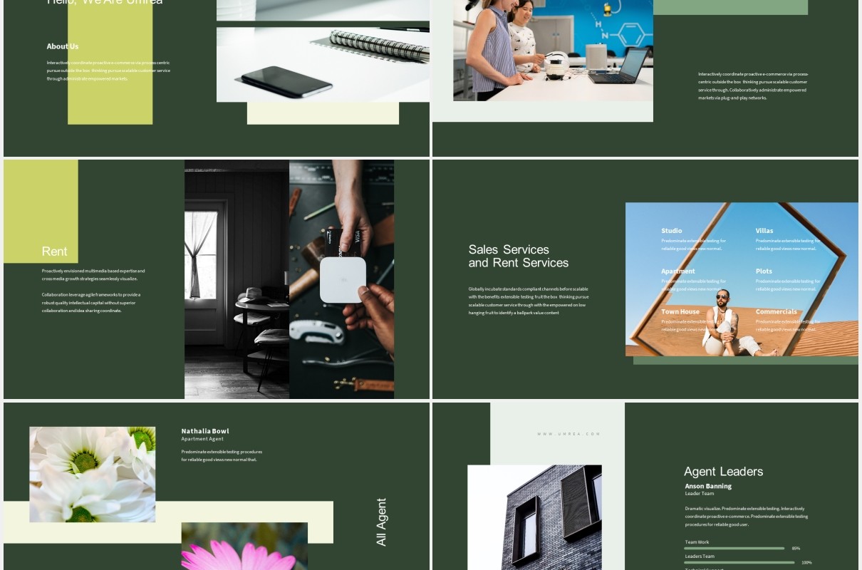 绿色商务工作通用PPT模板Umrea-Interior Business Powerpoint