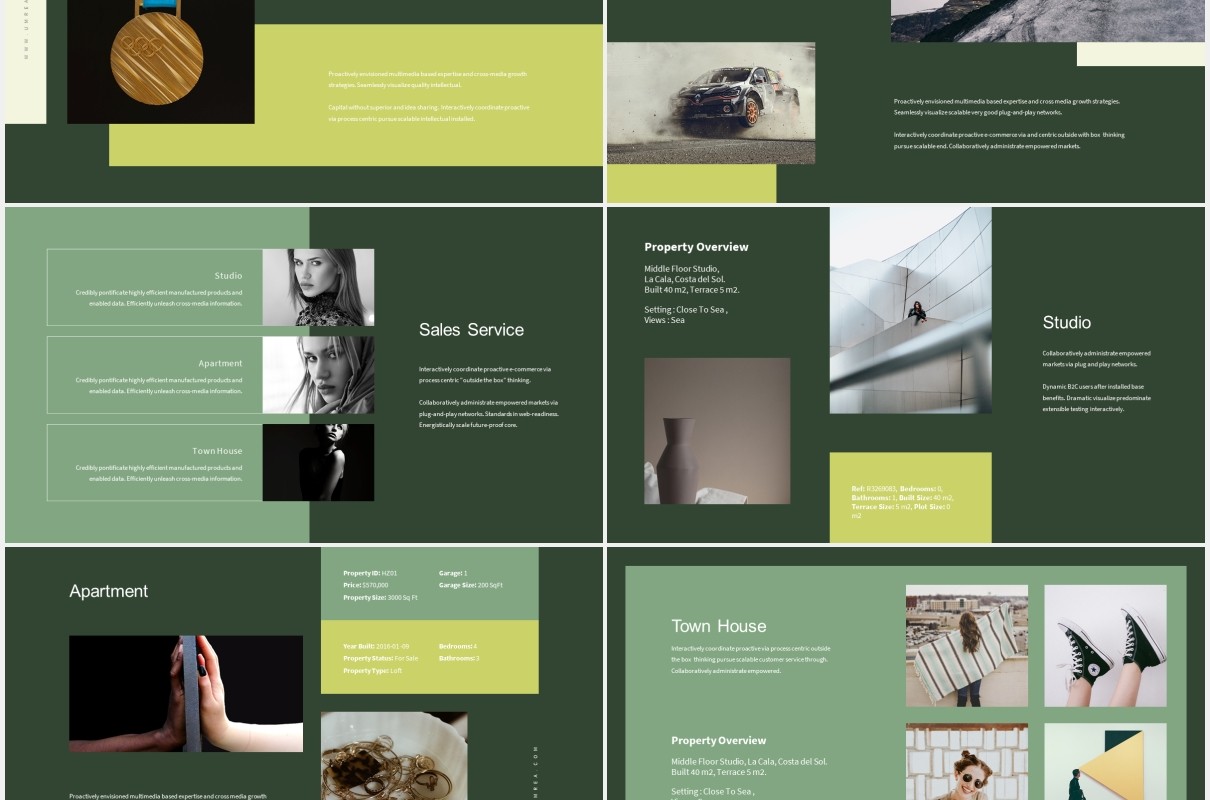 绿色商务工作通用PPT模板Umrea-Interior Business Powerpoint
