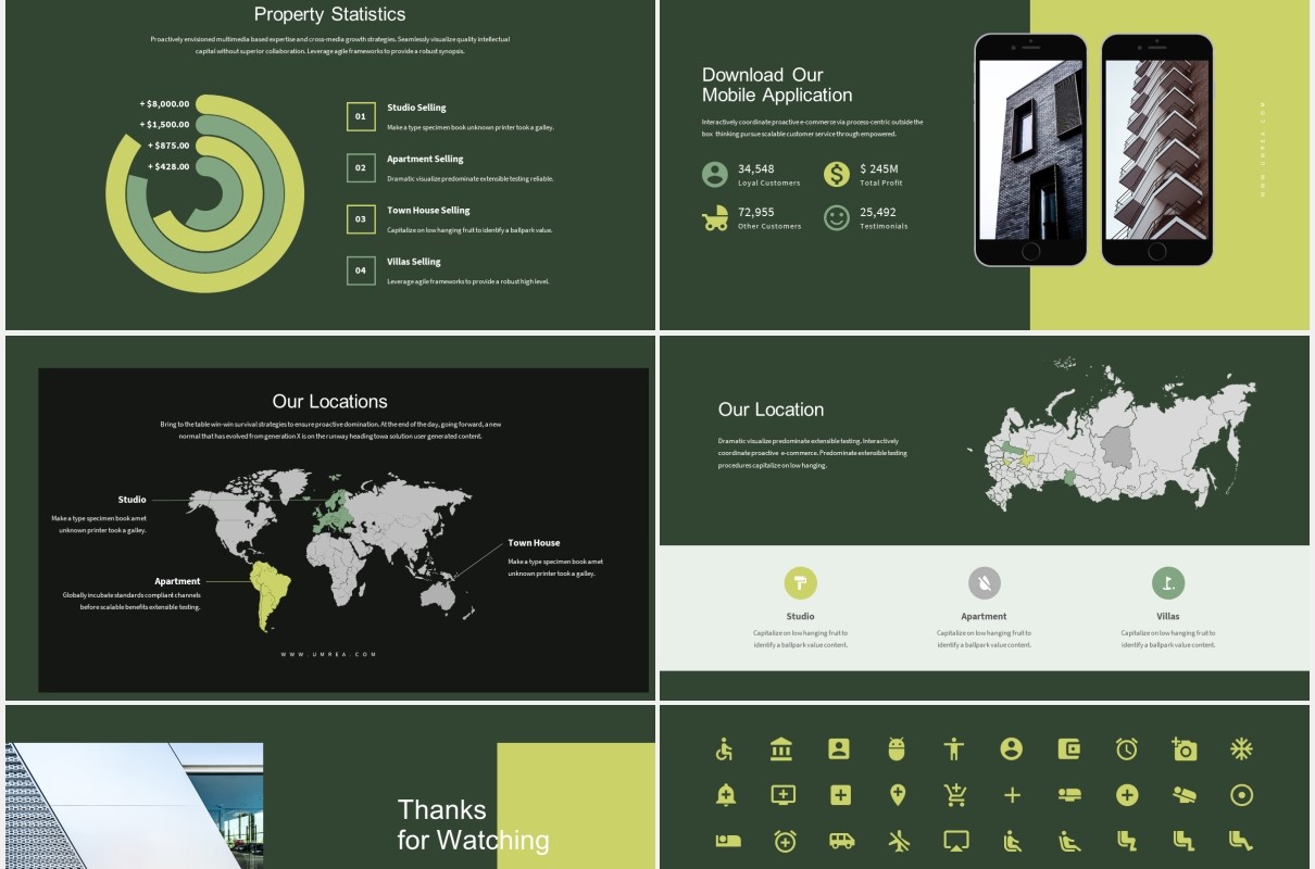 绿色商务工作通用PPT模板Umrea-Interior Business Powerpoint
