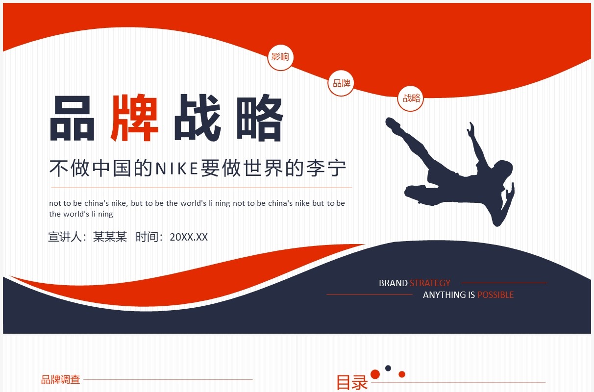 李宁公司品牌发展战略动态PPT模板