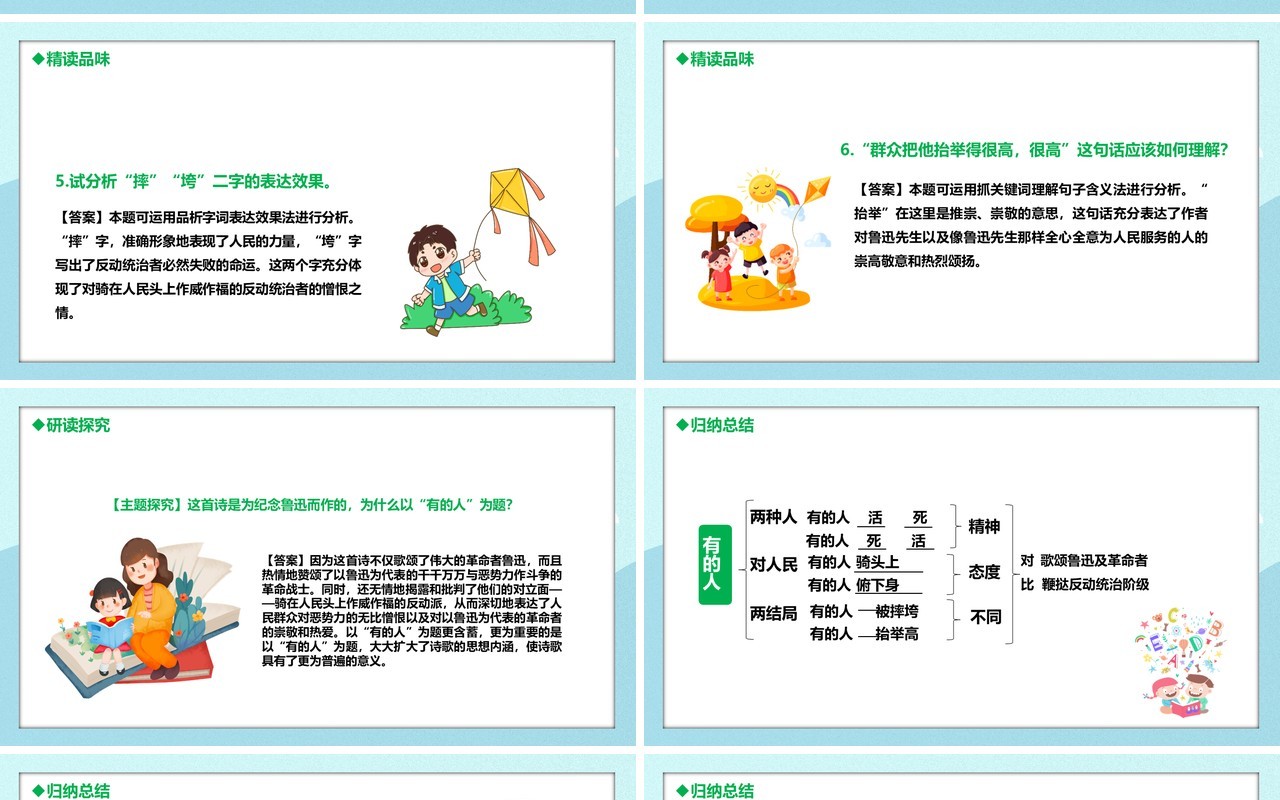 部编版六年级语文上册有的人课件PPT模板