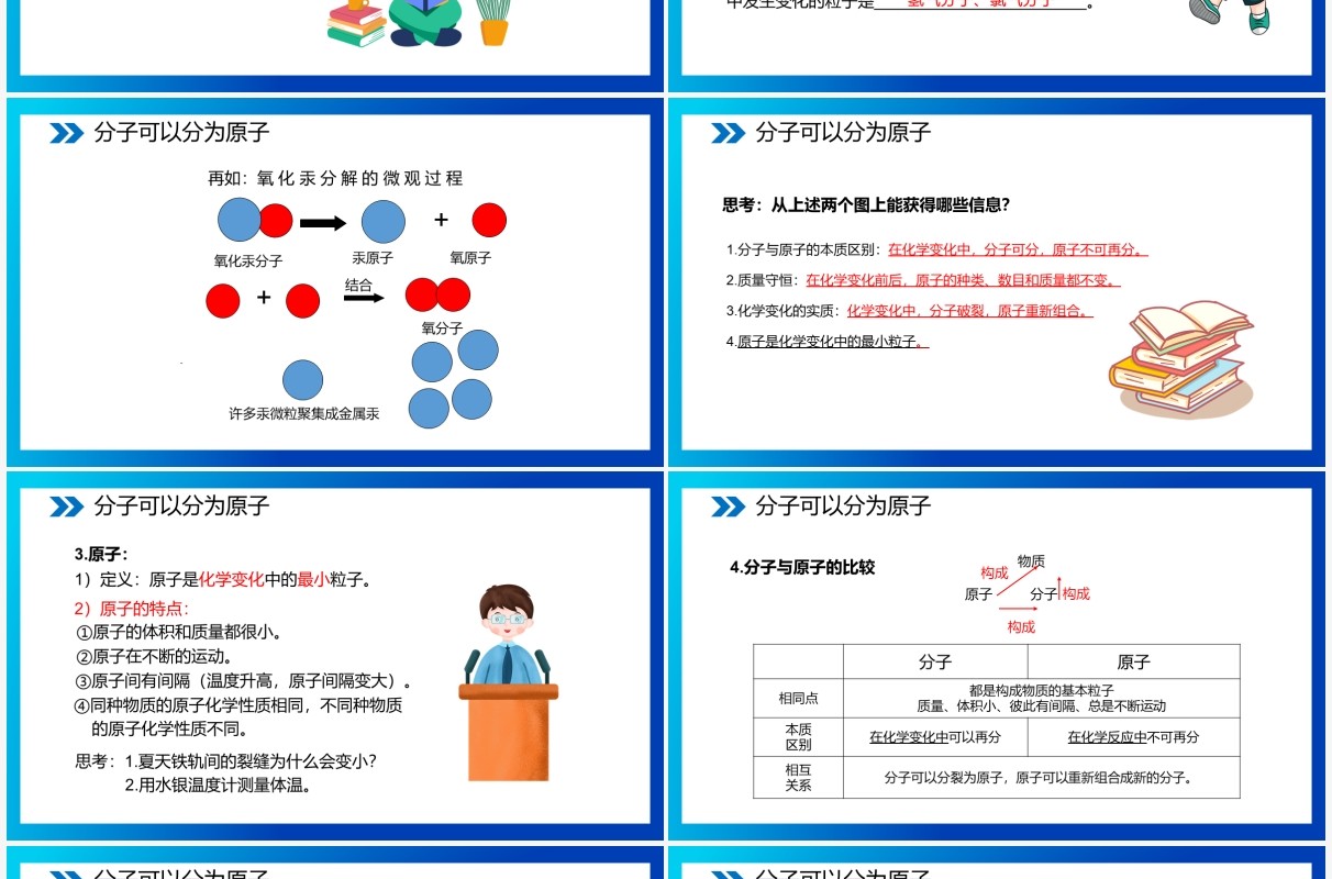 部编版九年级化学上册分子和原子课件PPT模板