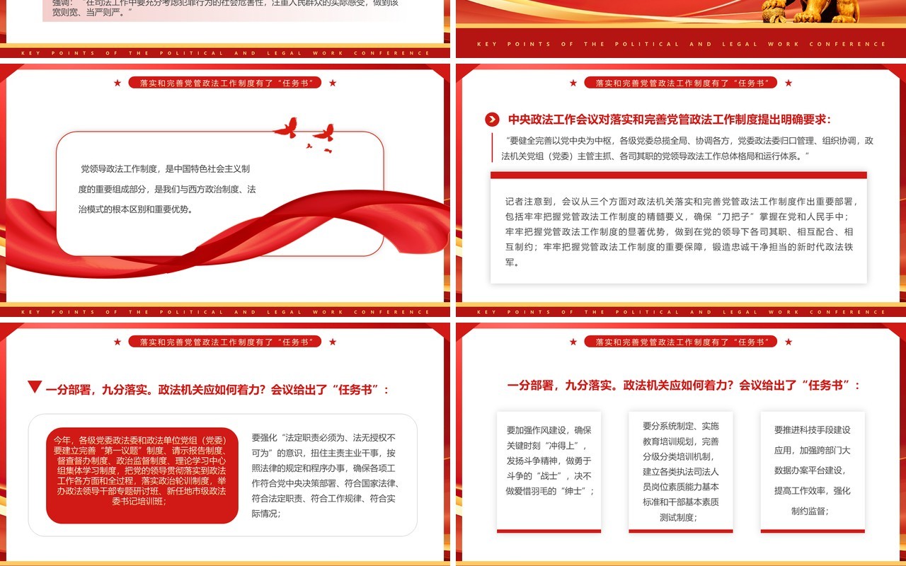 红色简约风2025政法工作会议要点PPT模板(1)