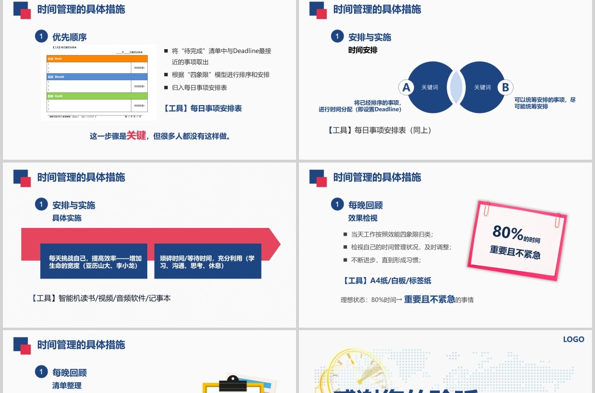 简约企业员工培训时间管理技能动态课件PPT模板