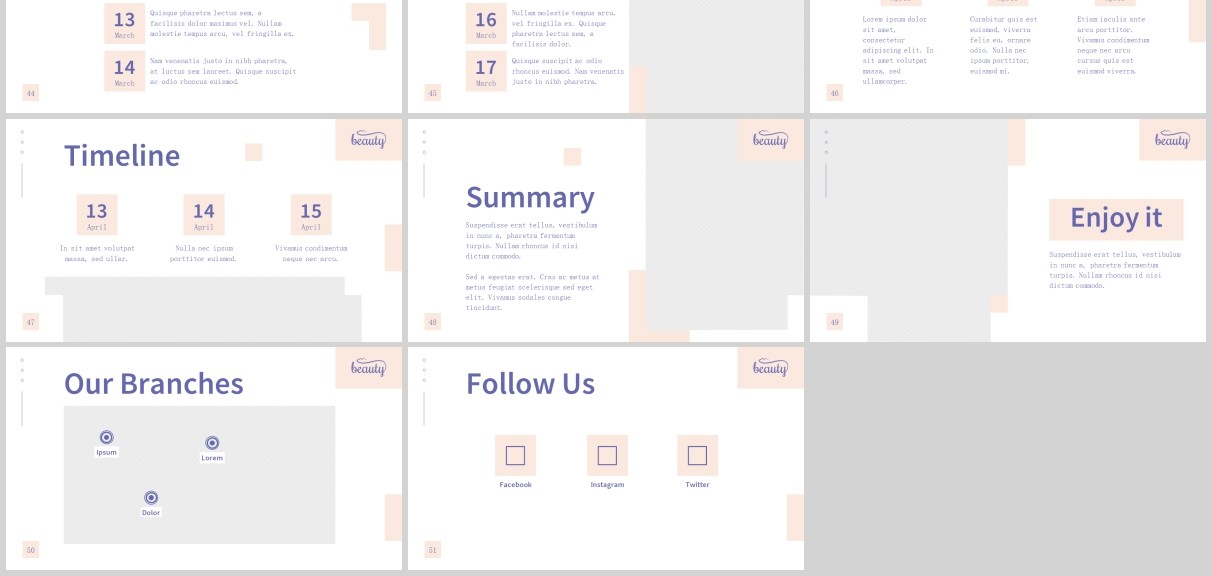 皮肤美容私人诊所专科医院PPT版式模板Skin Beauty Clinic PowerPoint Presentation