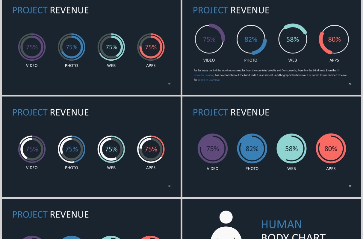 可视化信息图表PPT版式模板CLEAN Powerpoint Presentation Template