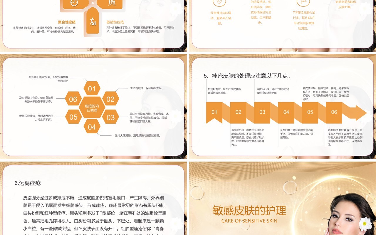 美容院皮肤生理学美容师手册皮肤护理培训PPT模板
