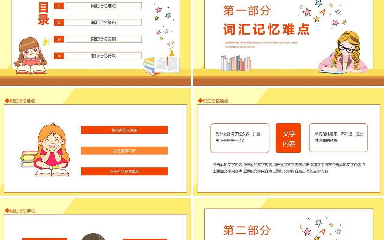 英语词汇记忆方法动态PPT模板
