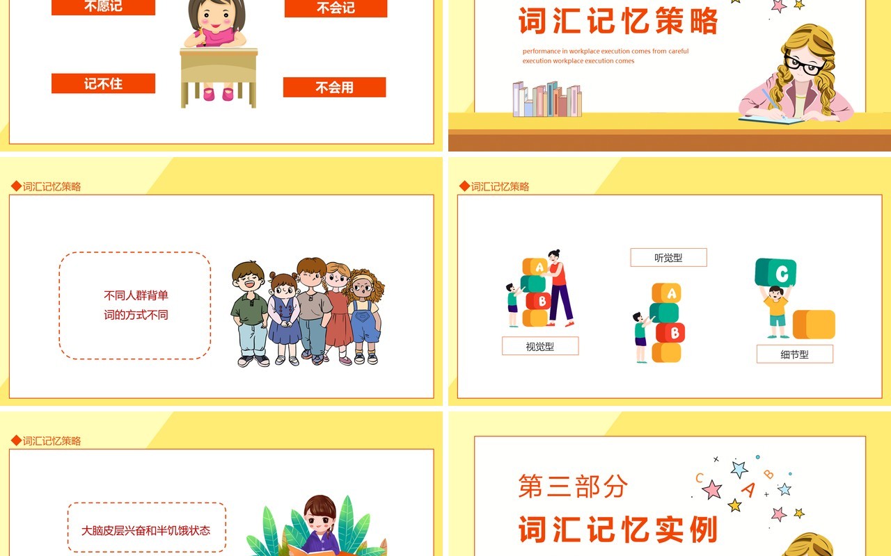 英语词汇记忆方法动态PPT模板