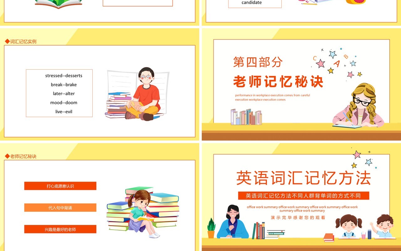 英语词汇记忆方法动态PPT模板