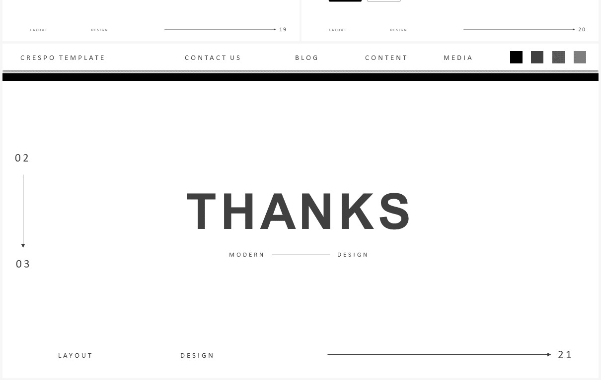黑白简约简洁个人工作简历报告PPT模板Crespo Powerpoint Template
