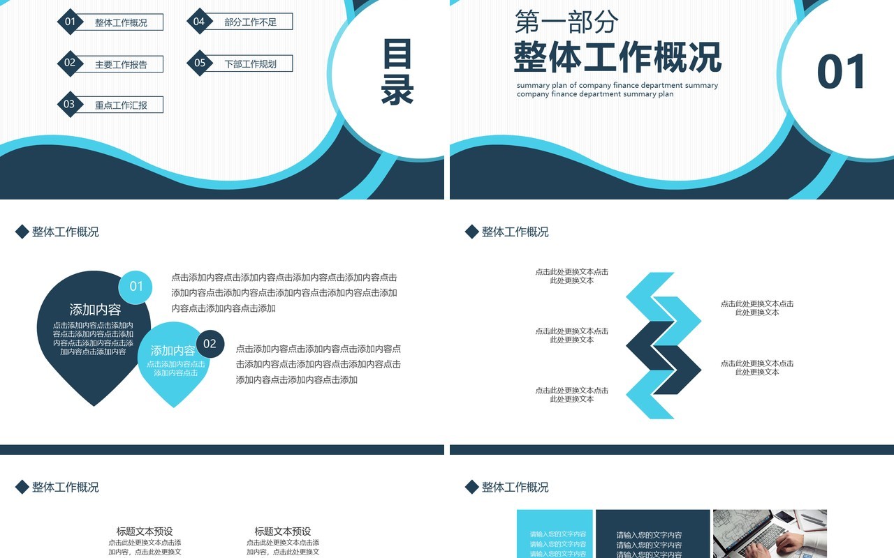 公司财务部工作总结计划动态PPT模板