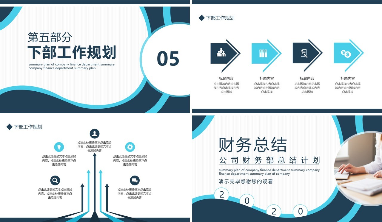 公司财务部工作总结计划动态PPT模板