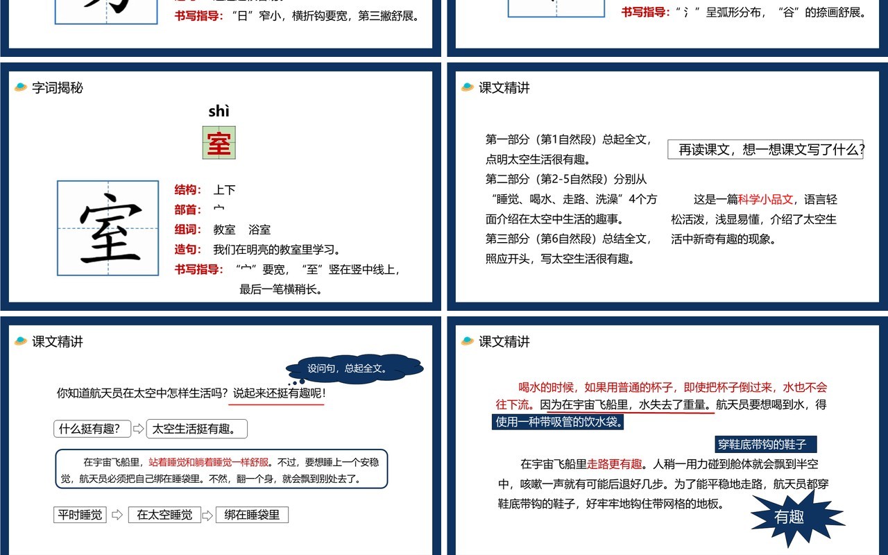 部编版二年级语文下册太空生活趣事多课件PPT模板