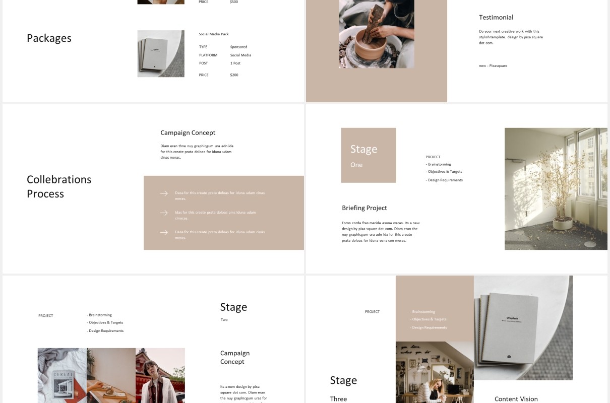 极简简约个人简历图文展示汇报PPT模板MACA - Powerpoint Media Kit Branding Template