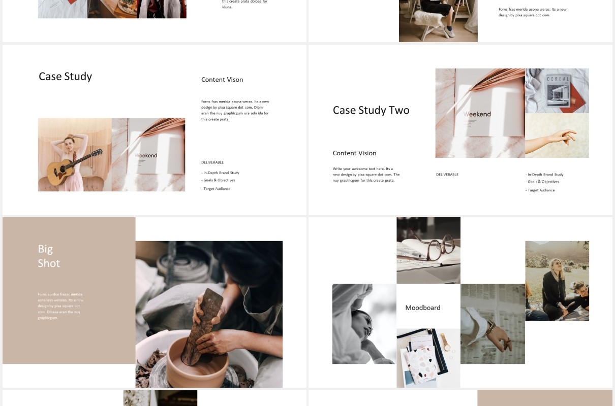 极简简约个人简历图文展示汇报PPT模板MACA - Powerpoint Media Kit Branding Template