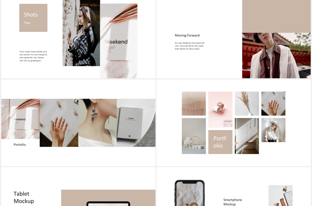 极简简约个人简历图文展示汇报PPT模板MACA - Powerpoint Media Kit Branding Template