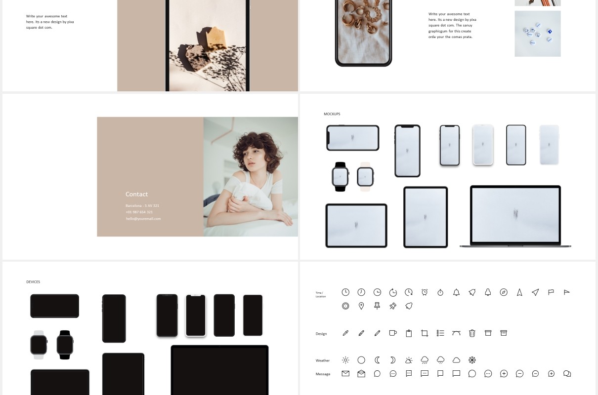 极简简约个人简历图文展示汇报PPT模板MACA - Powerpoint Media Kit Branding Template