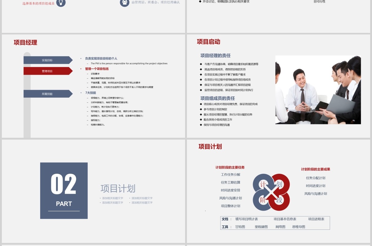 简约公司项目管理流程PPT模板