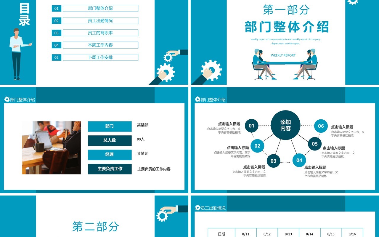 公司部门周报动态PPT模板