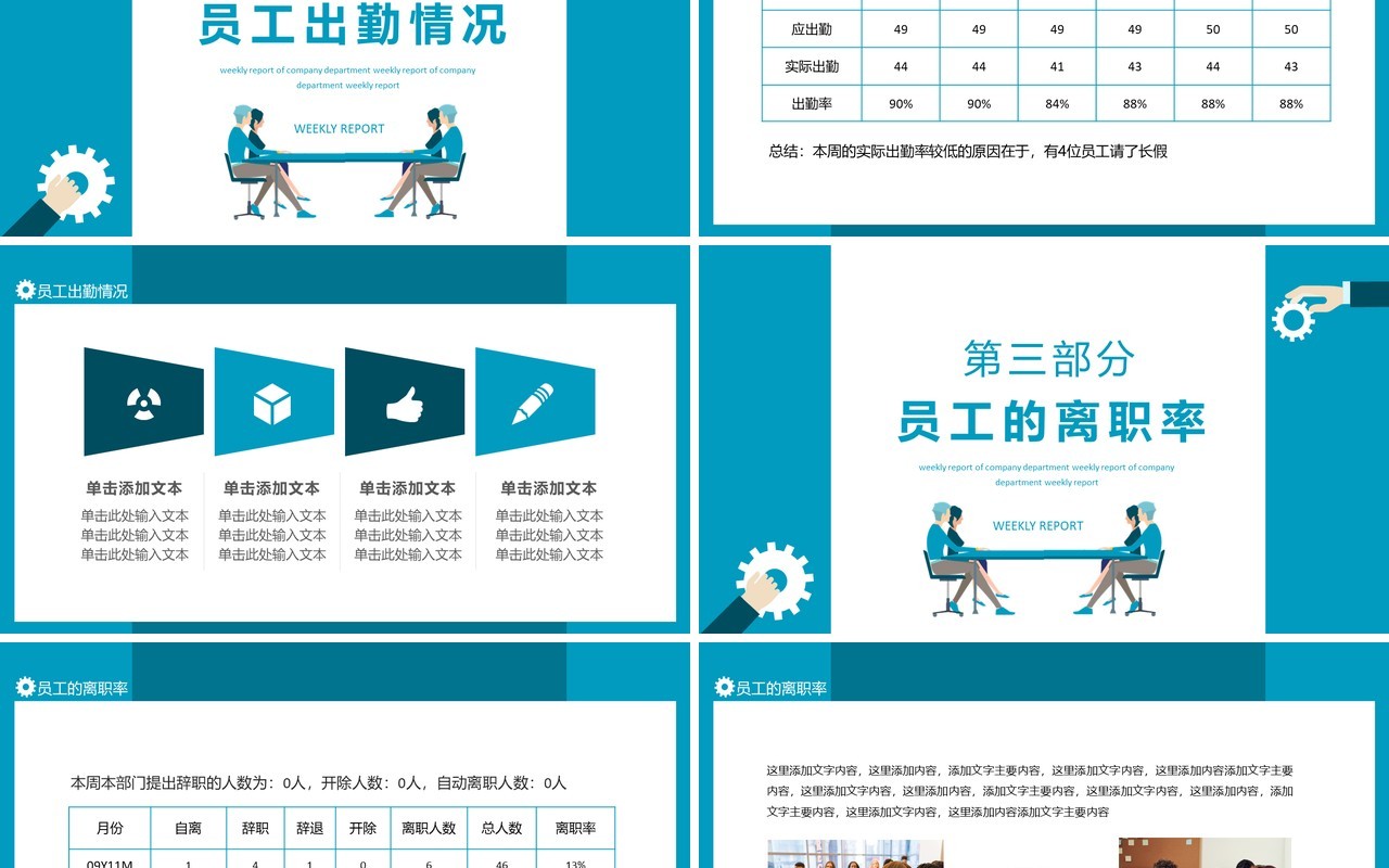 公司部门周报动态PPT模板