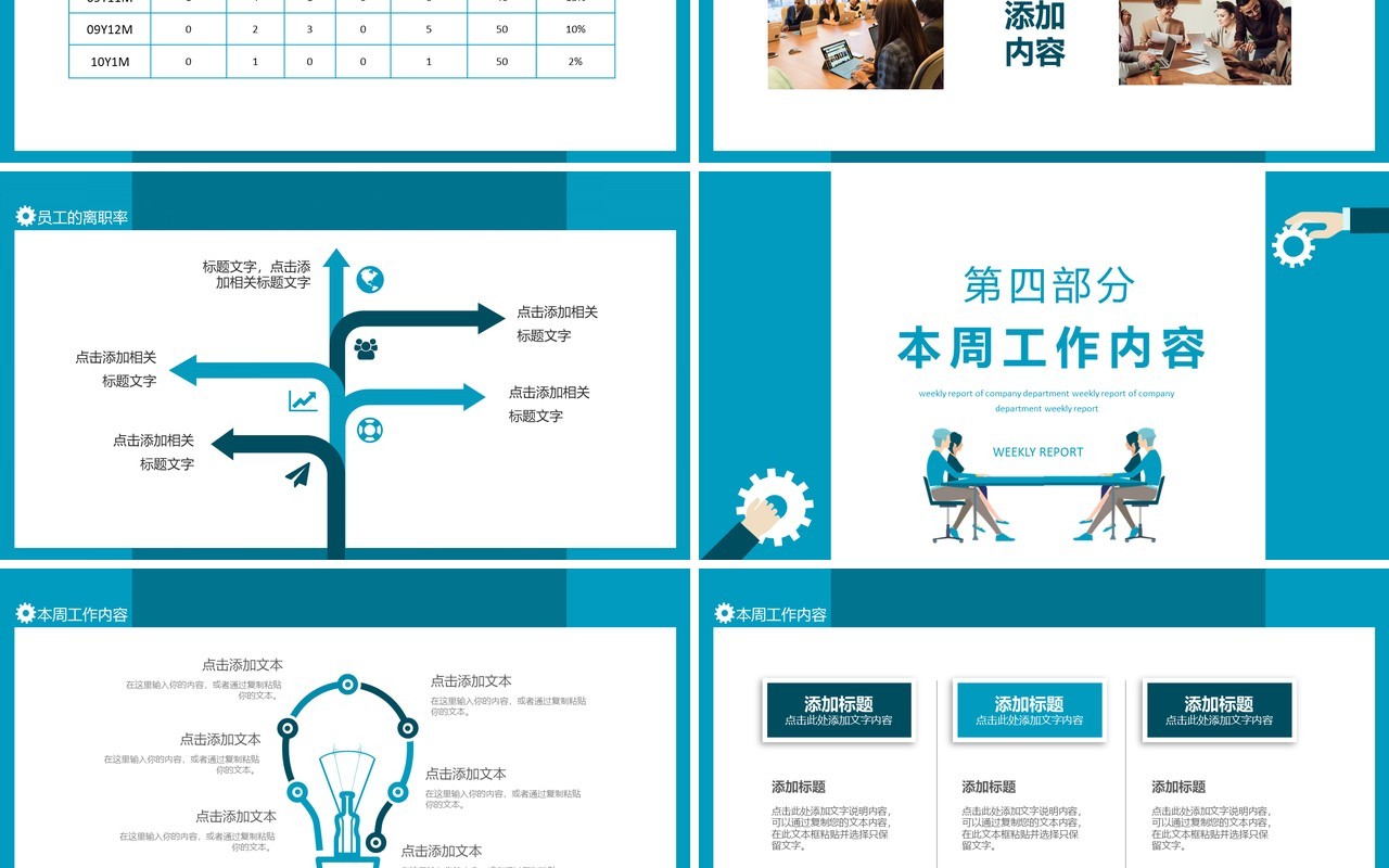 公司部门周报动态PPT模板