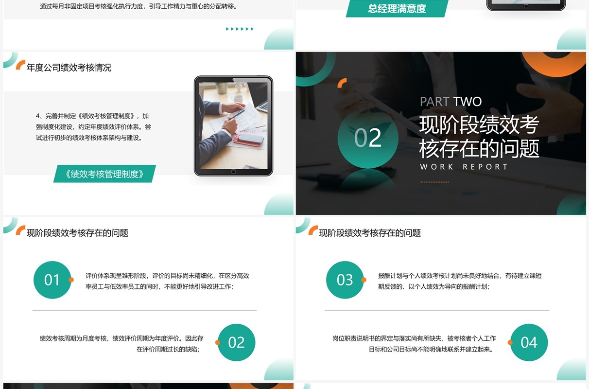 绿色商务风人力资源年终考核PPT模板