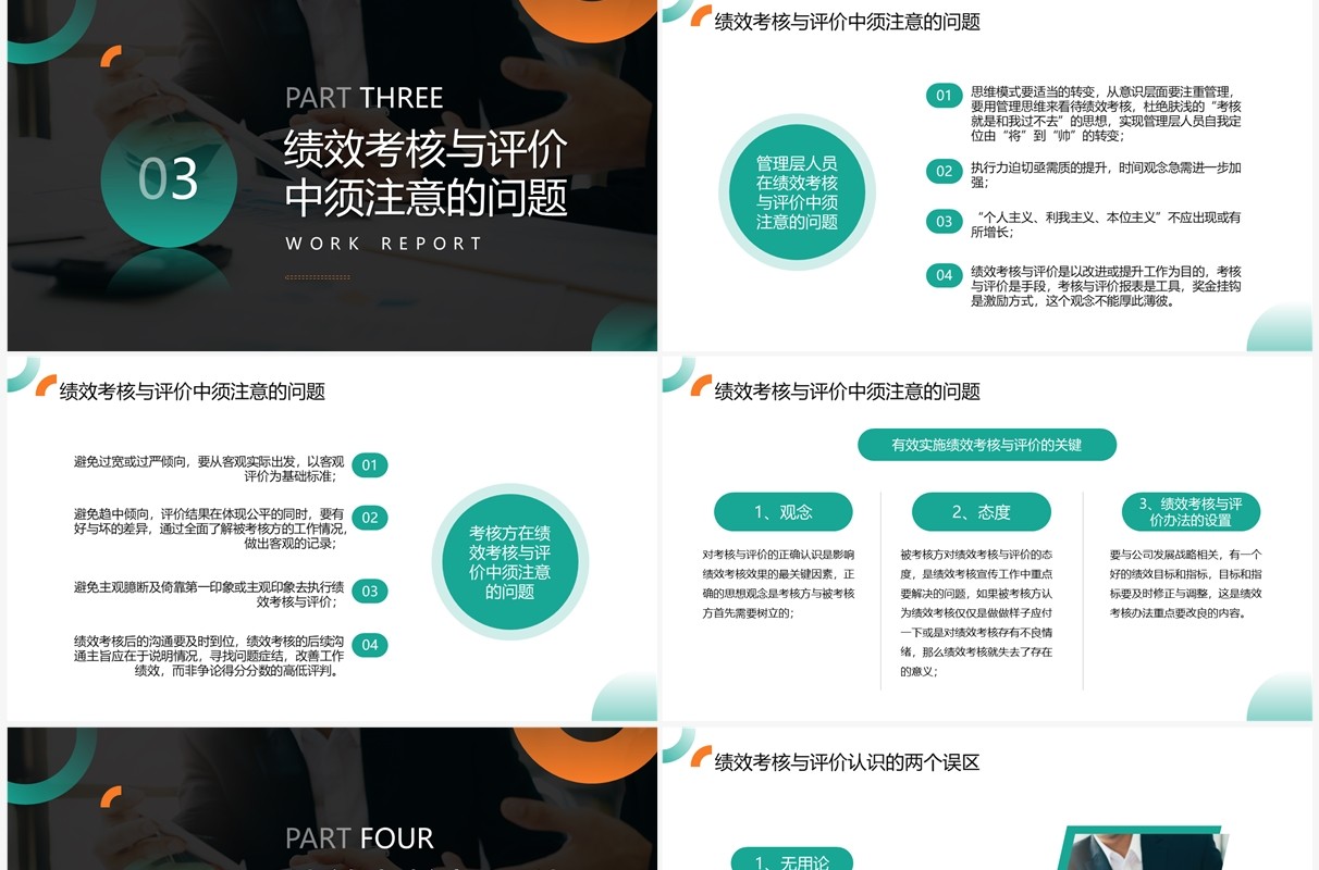 绿色商务风人力资源年终考核PPT模板