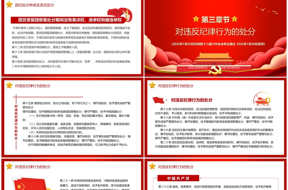 中国共产主义青年团纪律处分条例试行PPT模板