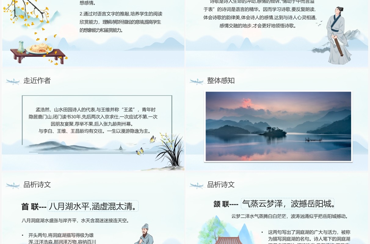 部编版八年级语文下册望洞庭湖赠张丞相课件PPT模板