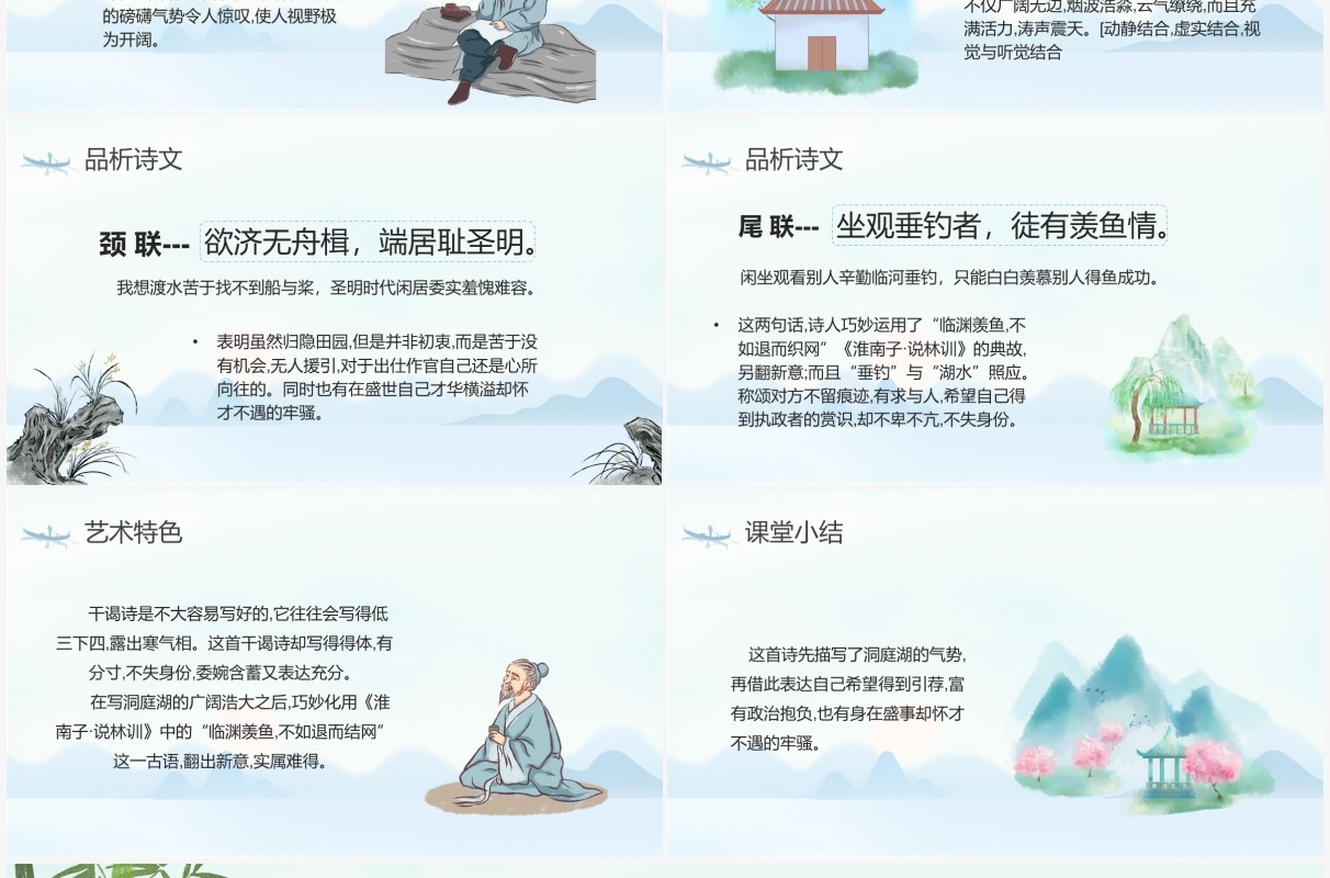 部编版八年级语文下册望洞庭湖赠张丞相课件PPT模板