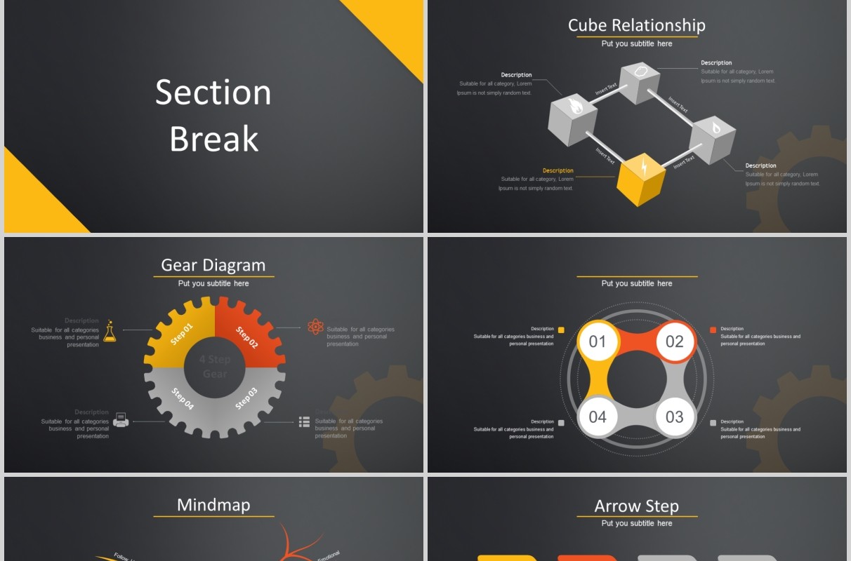 自动化产品设备智能信息图表PPT模板版式设计Automodus Automotive Powerpoint Template