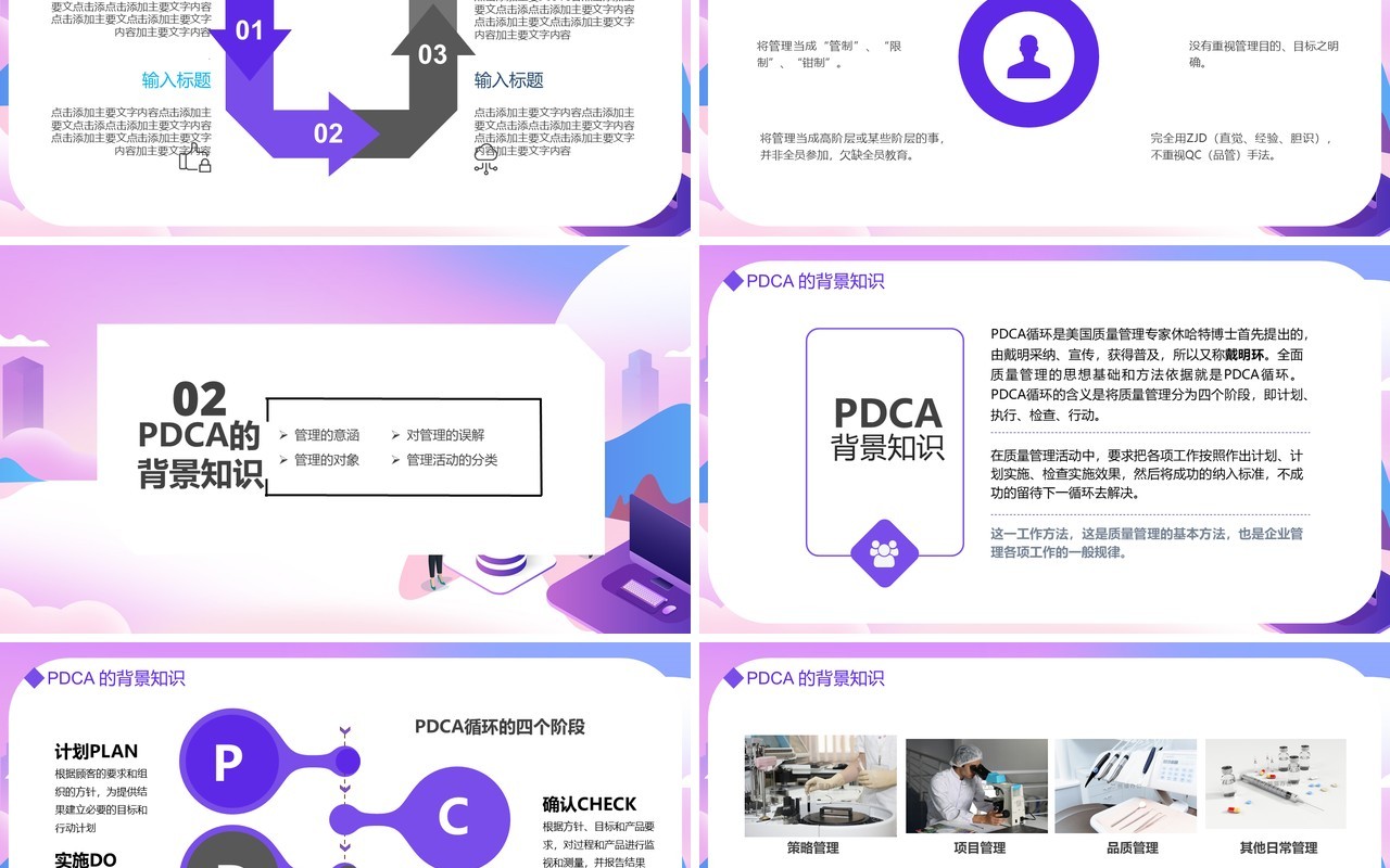 微粒体PDCA循环及其管理学习PPT模板