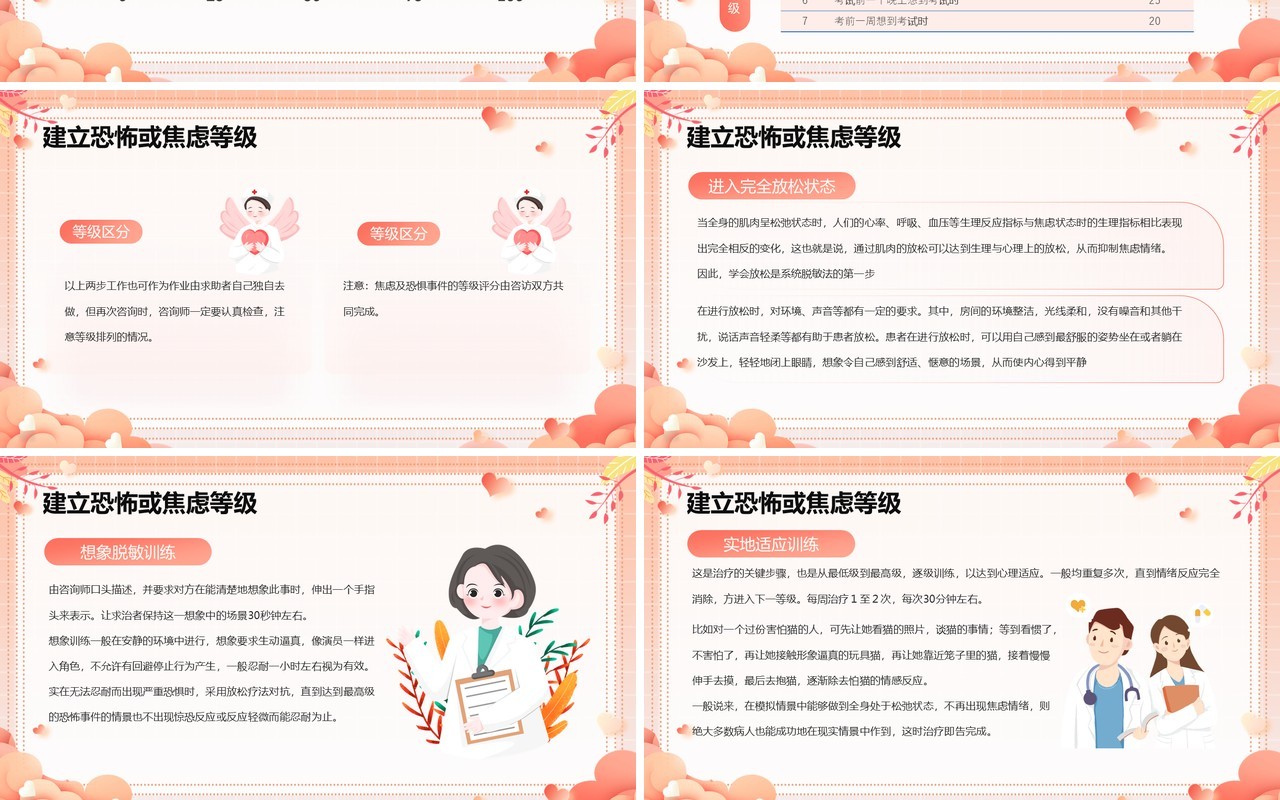 粉色卡通风系统脱敏疗法PPT模板