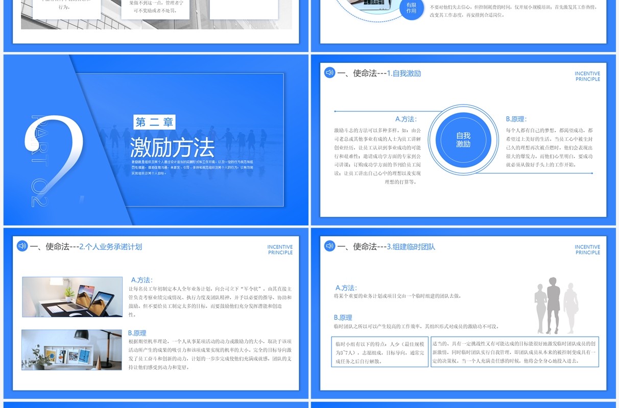 蓝色简约风企业员工激励培训PPT模板
