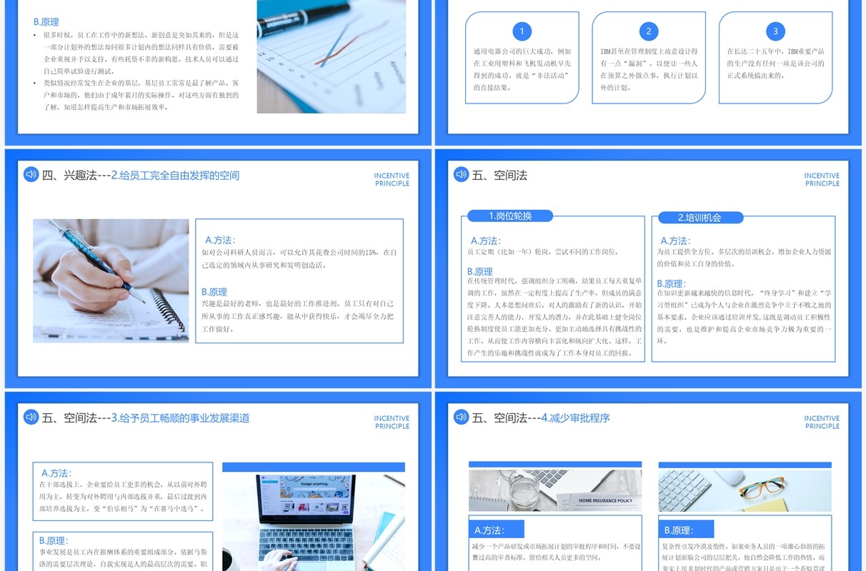 蓝色简约风企业员工激励培训PPT模板