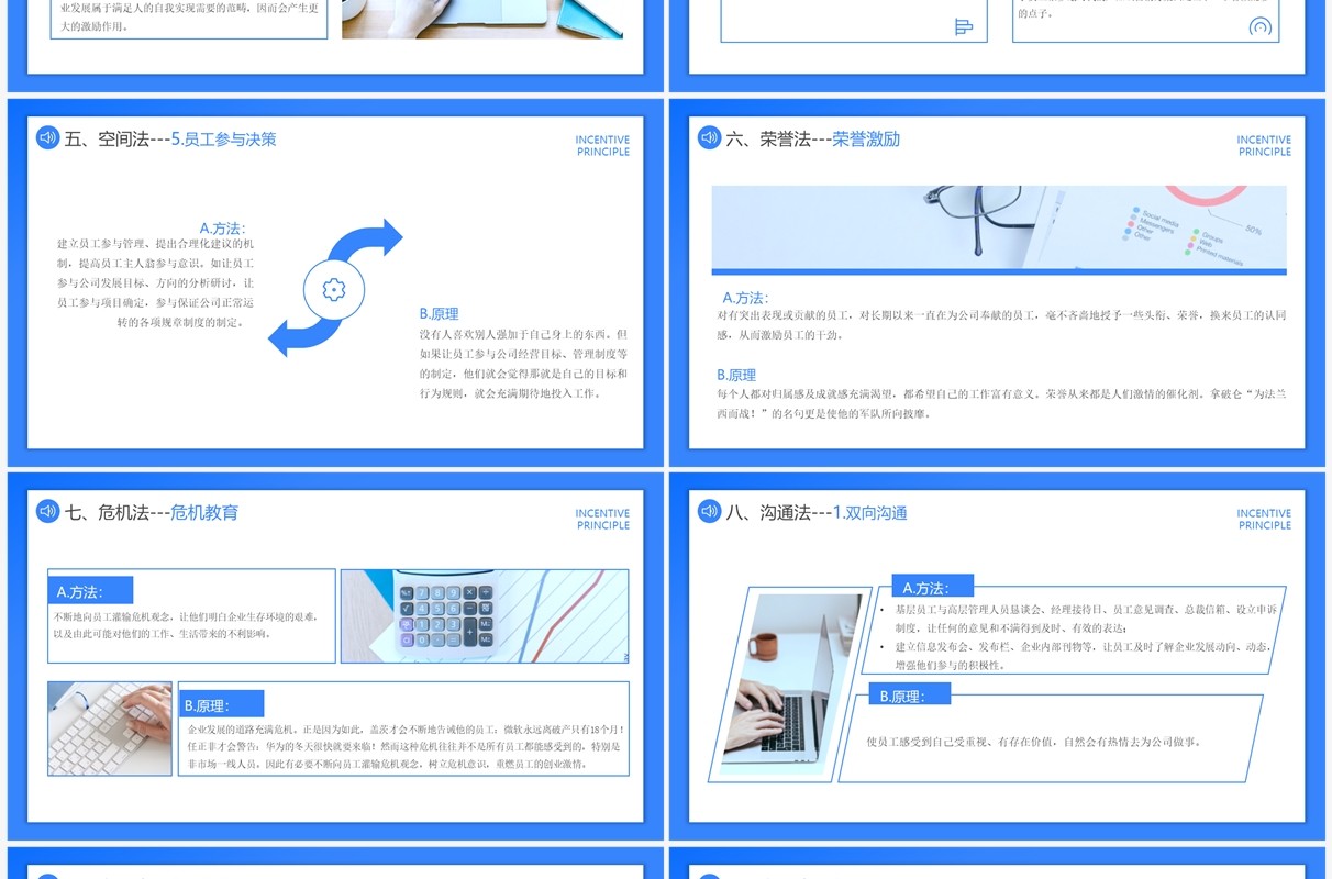 蓝色简约风企业员工激励培训PPT模板