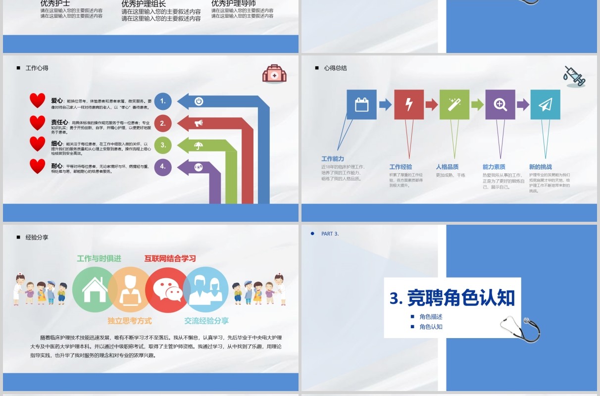 简洁护士长竞聘演讲述职报告PPT模板