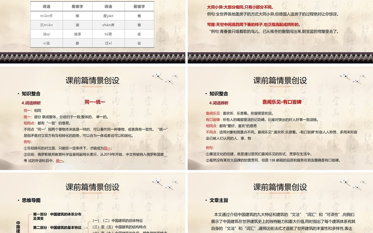 部编版高中语文必修五中国建筑的特征课件PPT模板