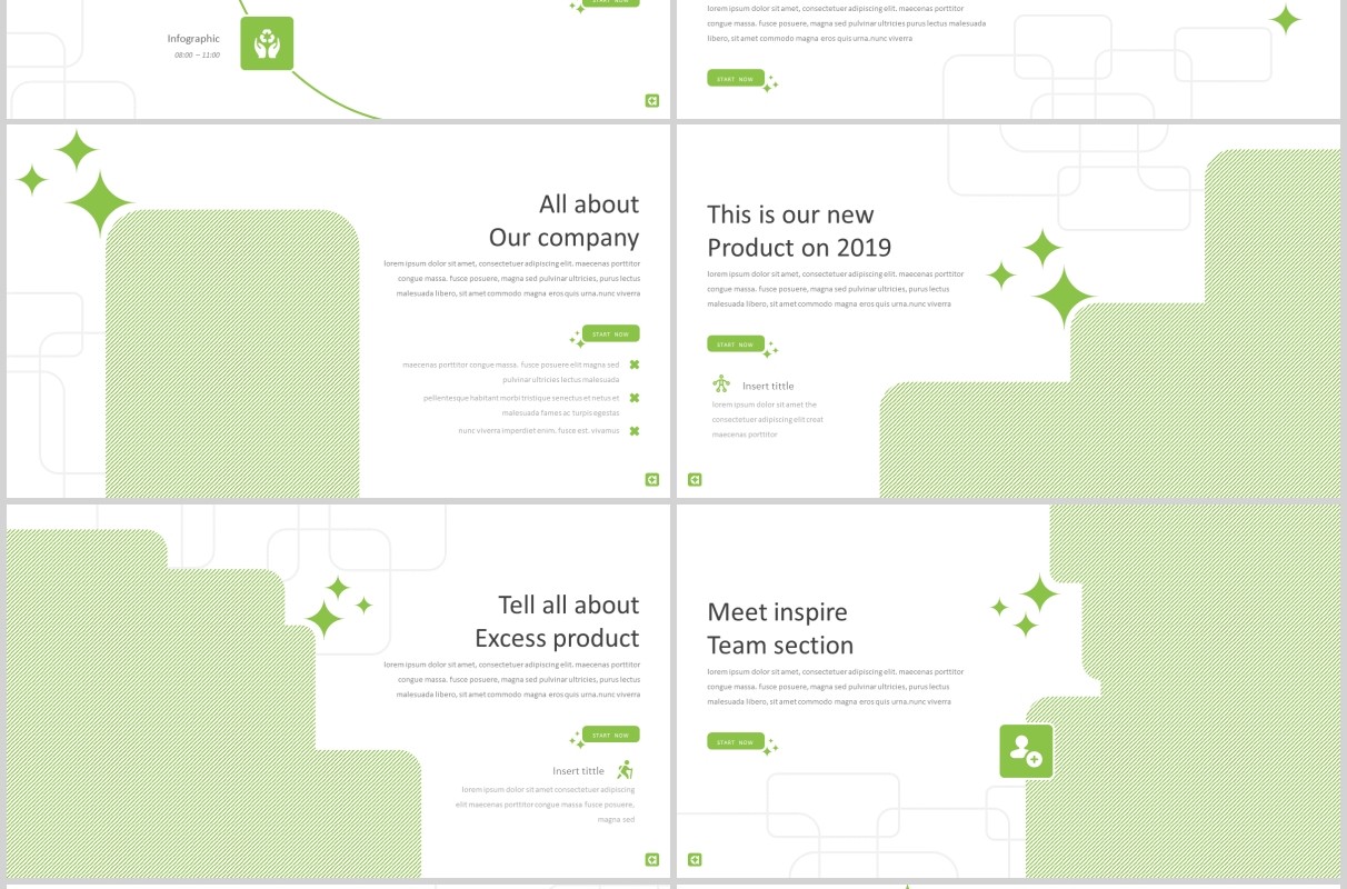 实用的绿色多功能PPT模板版式图片展示Greaty Powerpoint Template