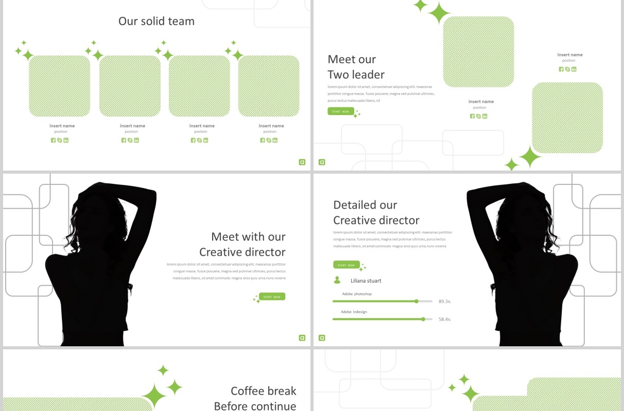 实用的绿色多功能PPT模板版式图片展示Greaty Powerpoint Template