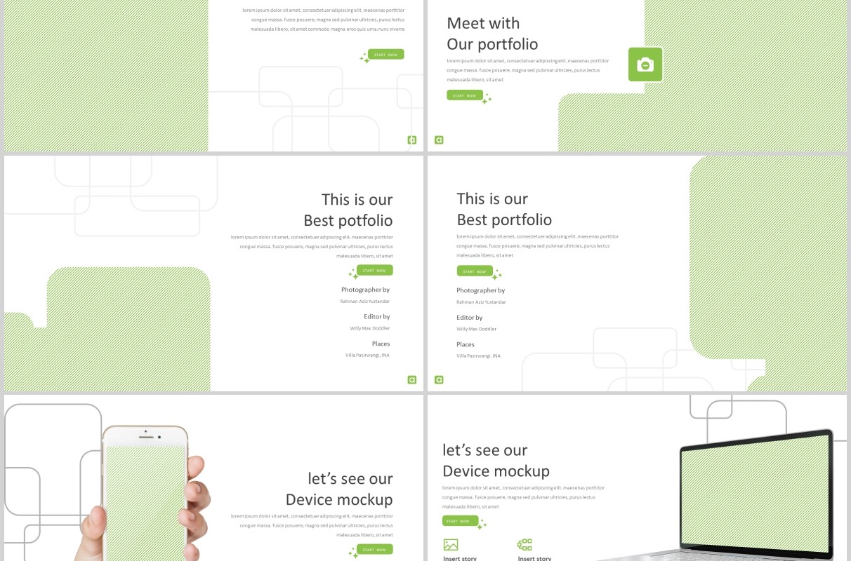 实用的绿色多功能PPT模板版式图片展示Greaty Powerpoint Template