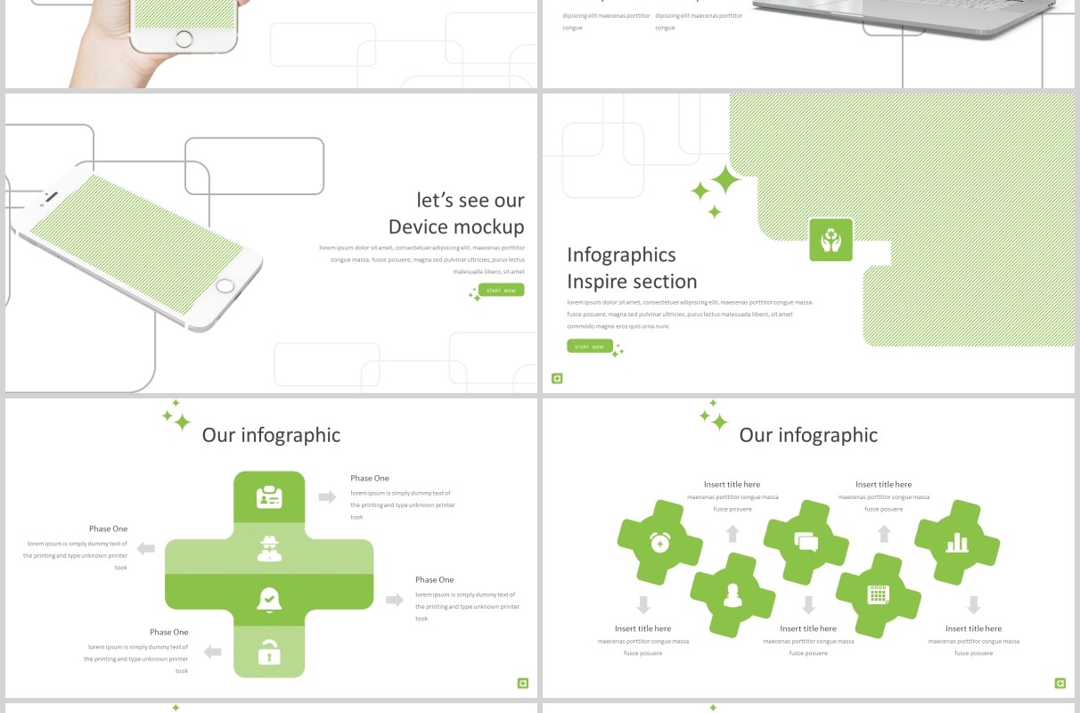 实用的绿色多功能PPT模板版式图片展示Greaty Powerpoint Template
