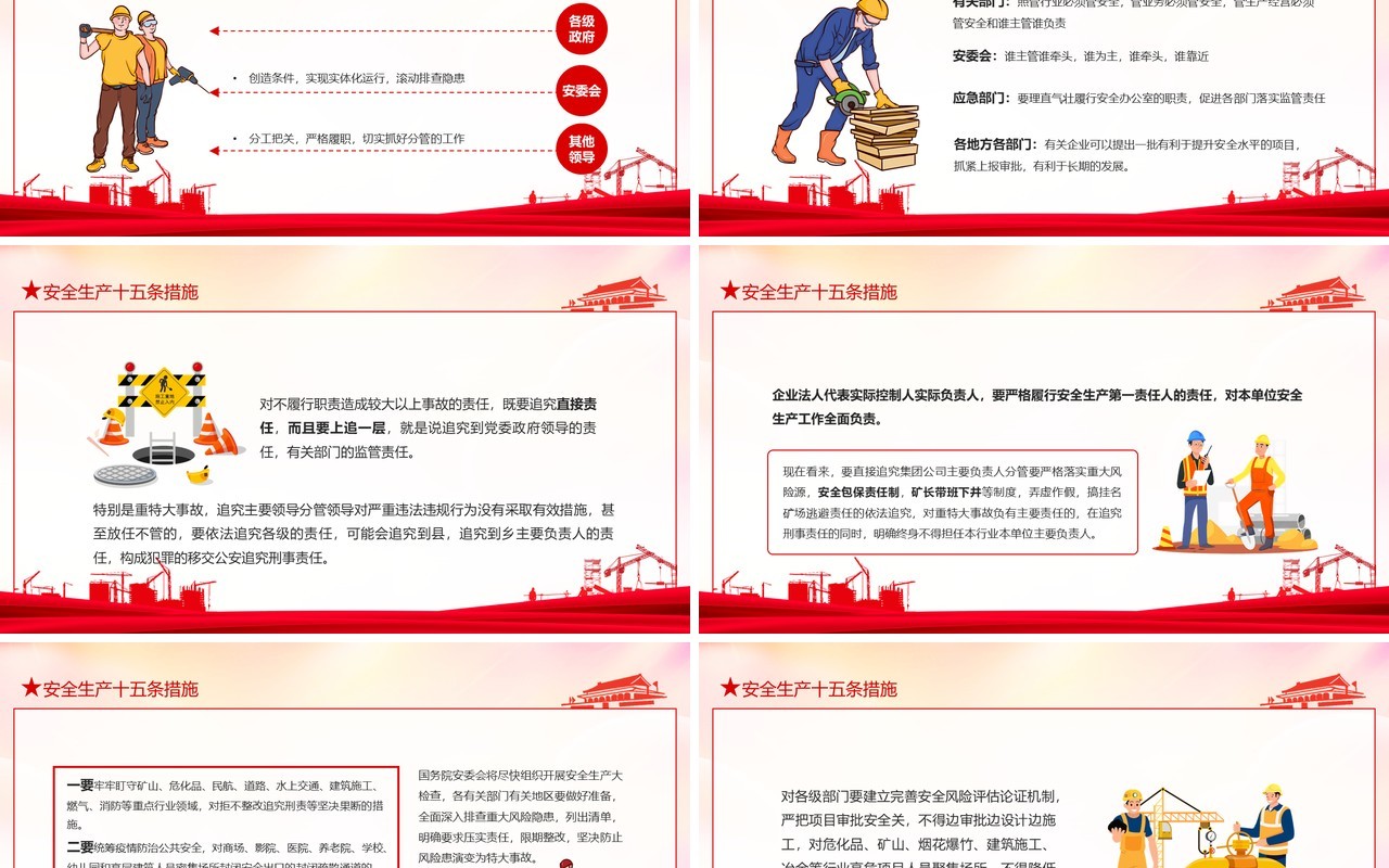 安全生产十五条措施落实安全责任推动安全发展动态PPT模板