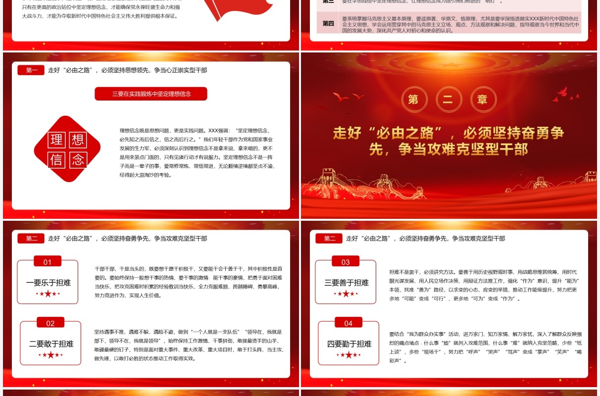 红色党政风争当五型干部走好必由之路PPT模板