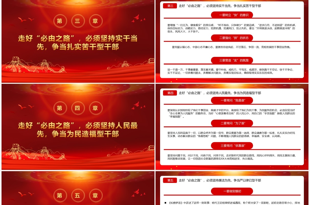 红色党政风争当五型干部走好必由之路PPT模板
